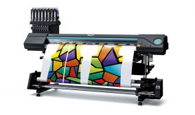 Dye Sublimation Εκτυπωτικό Roland με Πορτοκαλί και Βιολετί Μελάνι